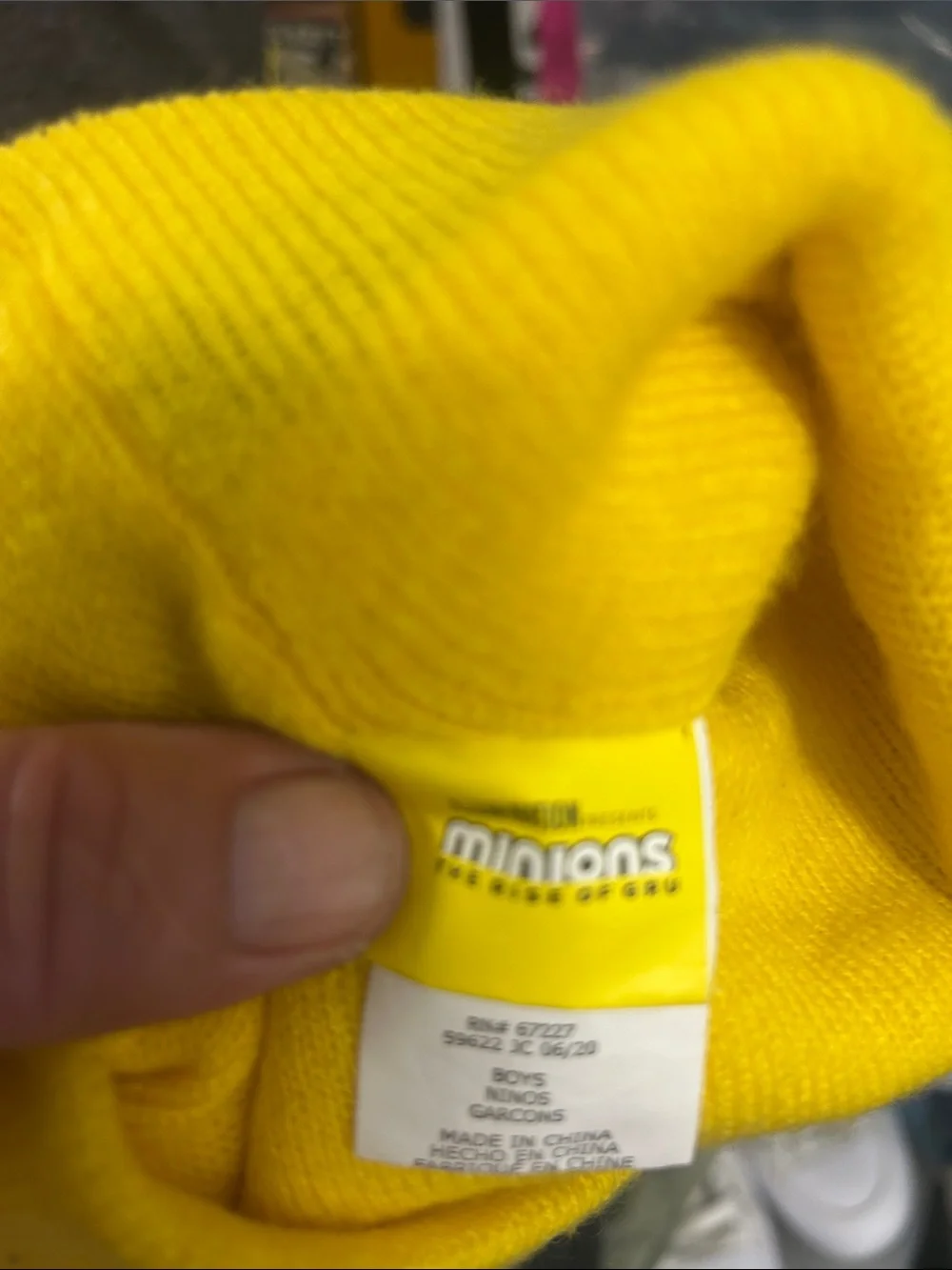 Kids Yellow Minion-Inspired Beanie Hat